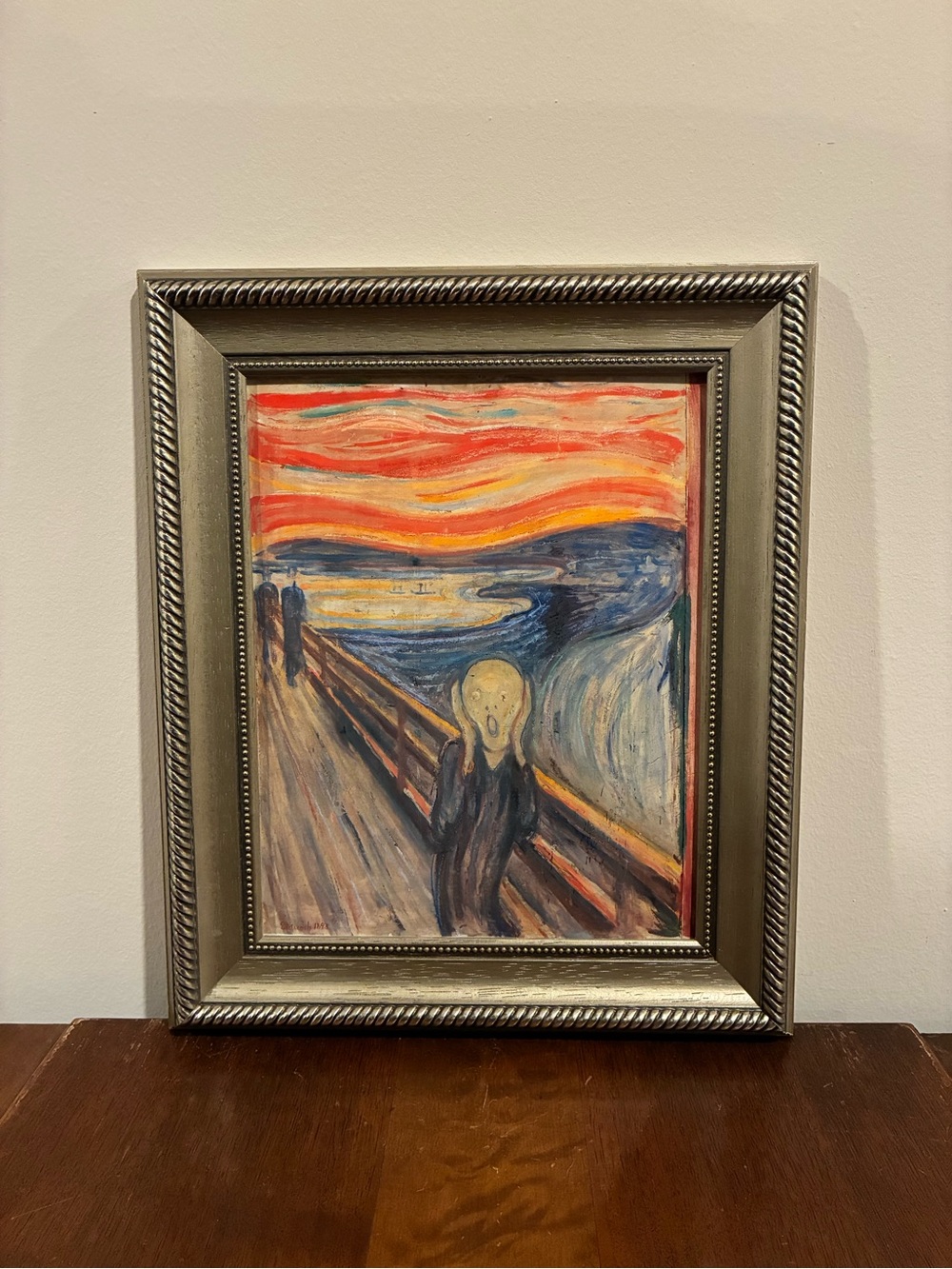 The Scream Edvard Munch Framed Print 11x13 Vintage Silver Frame Gallery Wall Art